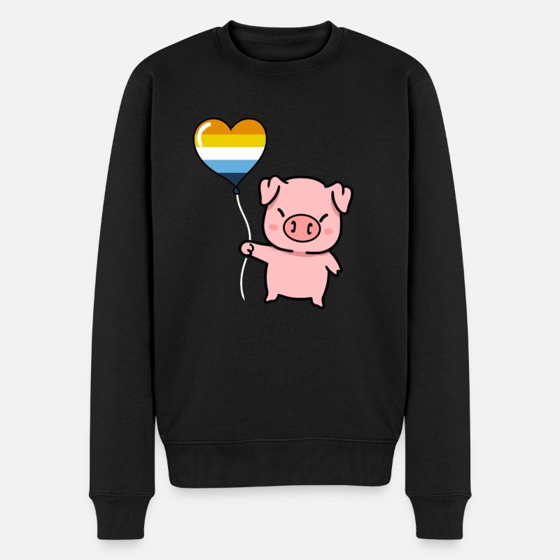 Pig Heart Balloon Aroace Pride - Pull Premium bio Homme - noir