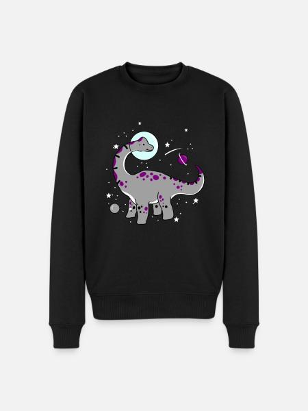 Ace Pride Dinosaur Asexual Space - Men's Premium Organic Jumper - black