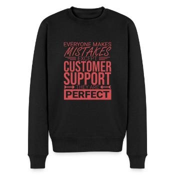 "Customer Support Perfect | Service Management" - Men's Premium Organic Jumper - black - Front - Nico (187cm)