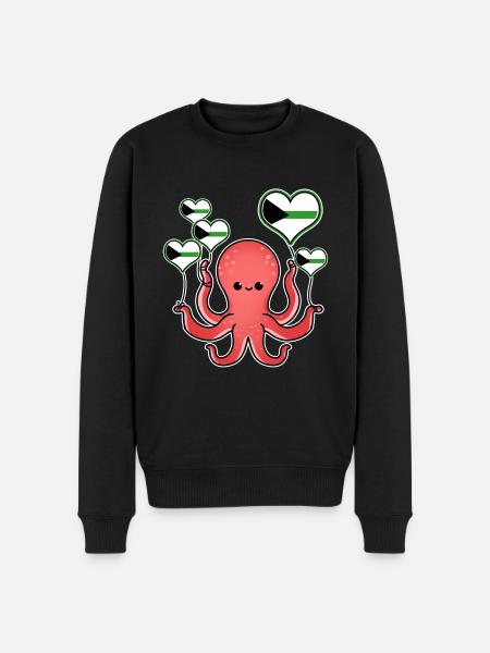 Octopus Balloon Demiromantic Pride - Men's Premium Organic Jumper - black