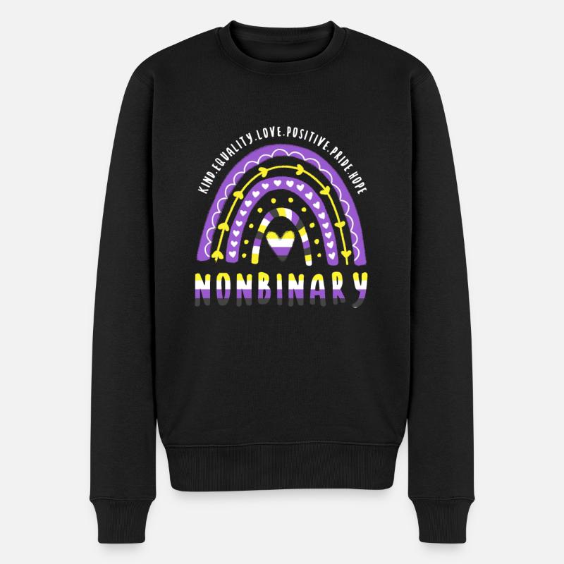 Nonbinary Pride Nonbinary Rainbow - Men's Premium Organic Jumper - black
