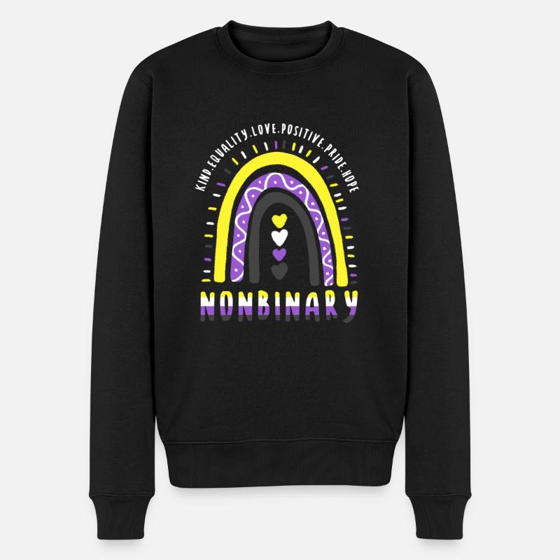 Nonbinary Boho Rainbow - Men's Premium Organic Jumper - black