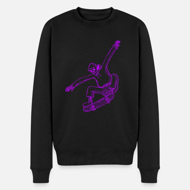 Skeleton Skater Halloween - Pull Premium bio Homme - noir