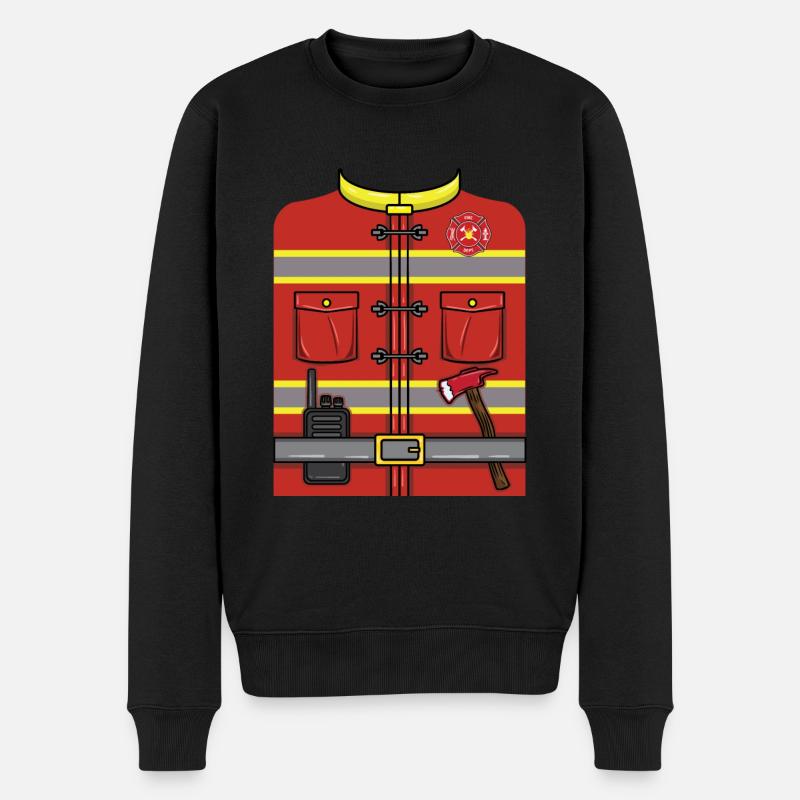Feuerwehrmann Halloween Kostüm - Männer Premium Bio Pullover - Schwarz