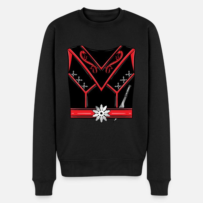 Ninja Kostüm Halloween - Männer Premium Bio Pullover - Schwarz