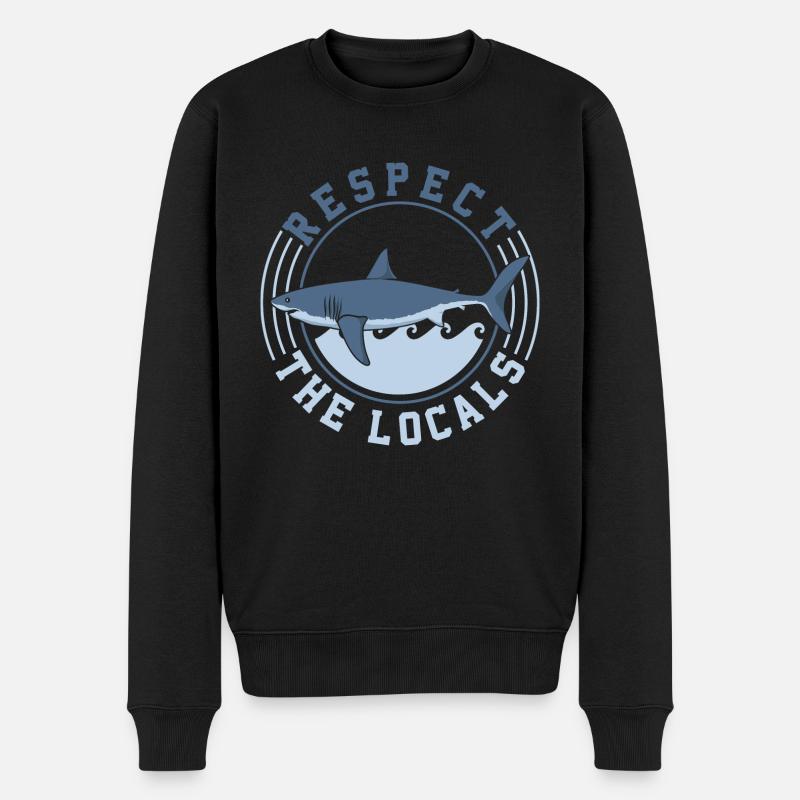 Respect The Locals - Männer Premium Bio Pullover - Schwarz