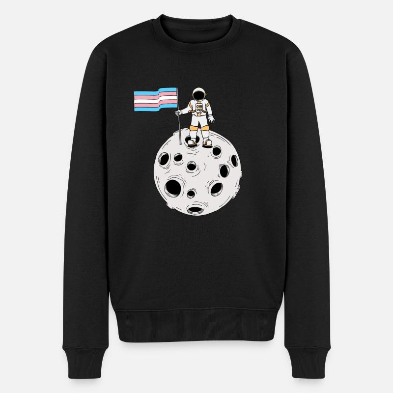 Transgender-Astronaut Trans Pride Flagge - Männer Premium Bio Pullover - Schwarz