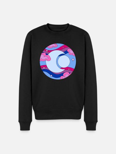Bisexual Space Moon Bisexual Pride - Men's Premium Organic Jumper - black