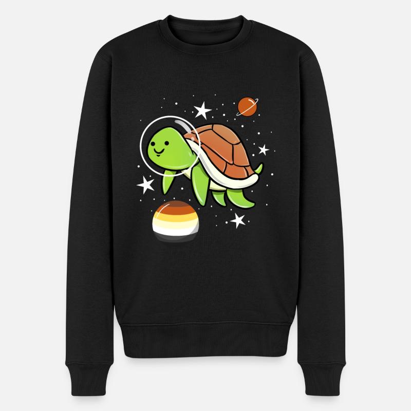 Schildkröten Astronaut Gay Bear Pride - Männer Premium Bio Pullover - Schwarz
