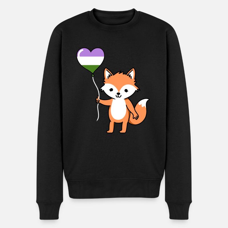 Fox Heart Balloon Genderqueer Pride - Pull Premium bio Homme - noir