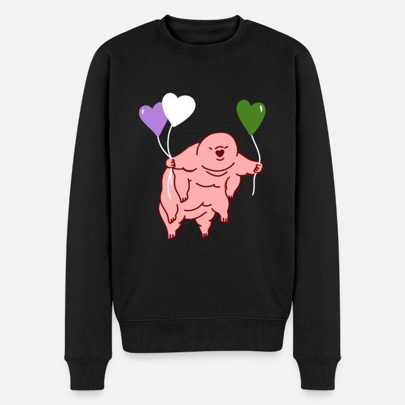 Tardigrade Heart Balloon Genderqueer Pride - Pull Premium bio Homme - noir