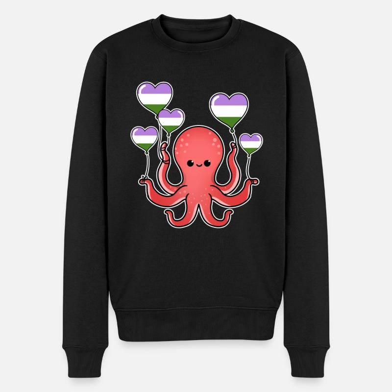 Octopus Balloon Genderqueer Pride - Pull Premium bio Homme - noir
