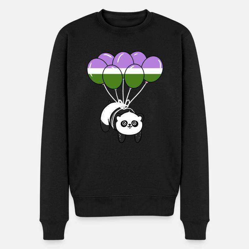 Panda Balloon Genderqueer Pride - Pull Premium bio Homme - noir