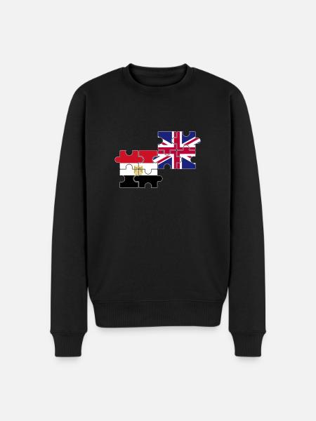Egypt UK Flag British Egyptian - Men's Premium Organic Jumper - black