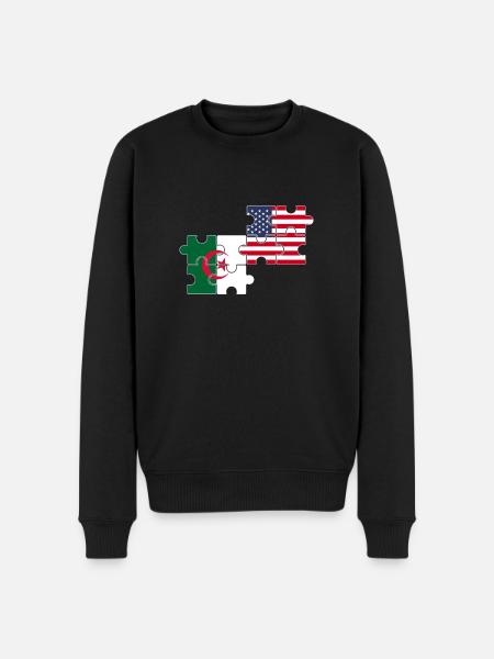 Albania USA Flag Albanian - Men's Premium Organic Jumper - black