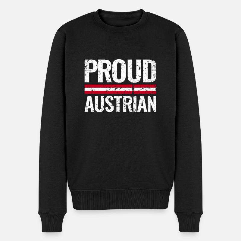 Proud Austrian Austria Flag Austrian - Men's Premium Organic Jumper - black
