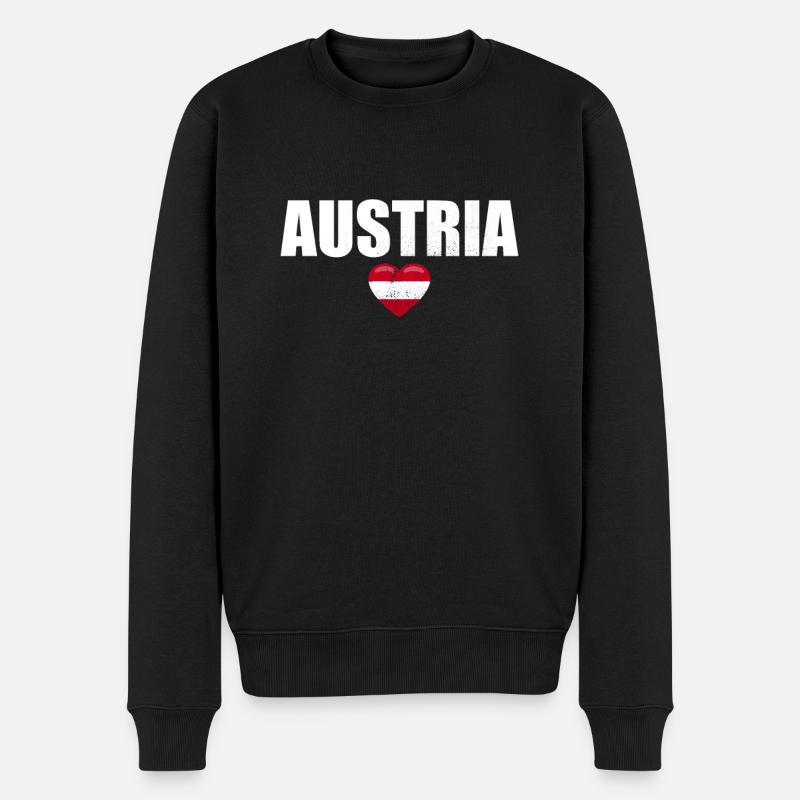 Austria Austria Flag Austrian - Men's Premium Organic Jumper - black