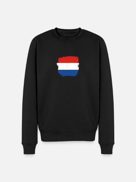 Nederland Nederlandse vlag Nederlands - Mannen Premium Bio sweater - zwart