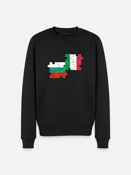 Bulgaria Italy Flag Italian Bulgarian - Men's Premium Organic Jumper - black