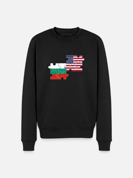Bulgaria USA Flag American Bulgarian - Men's Premium Organic Jumper - black