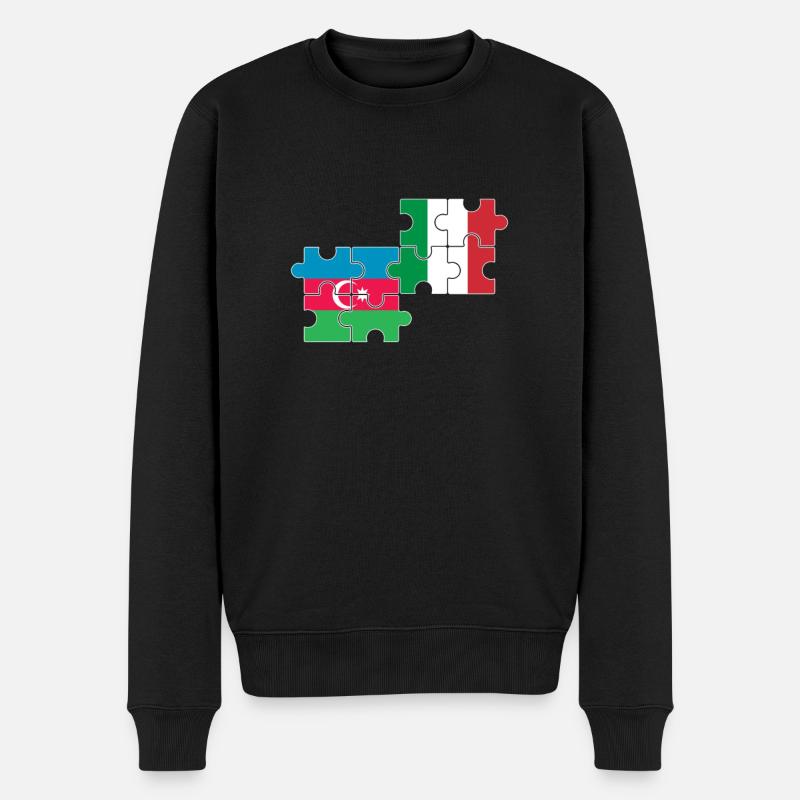 Azerbaïdjan Italie drapeau - Pull Premium bio Homme - noir