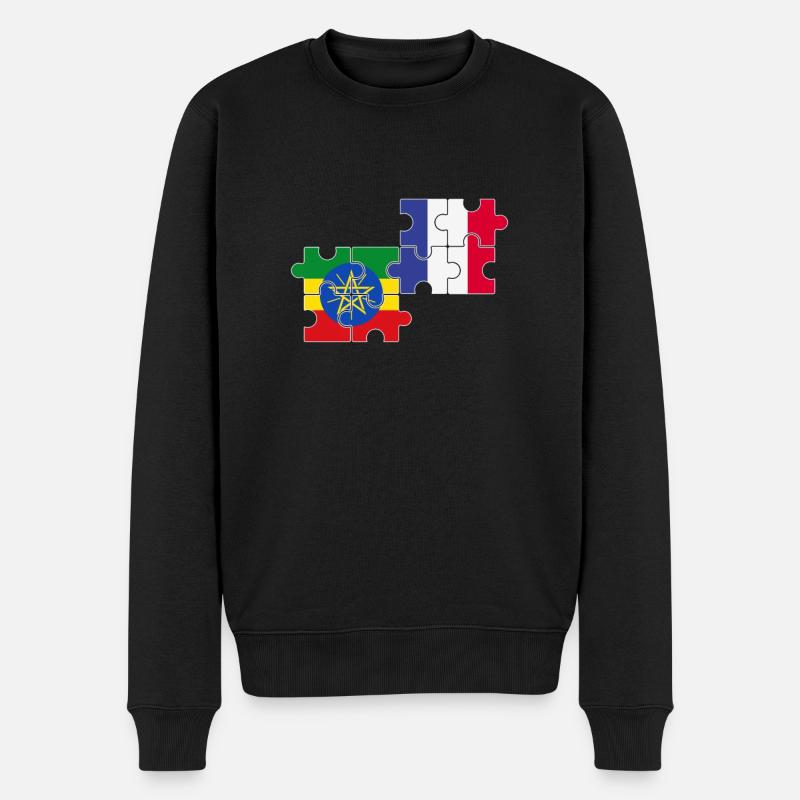 France Ethiopie Drapeau Ethiopien - Pull Premium bio Homme - noir