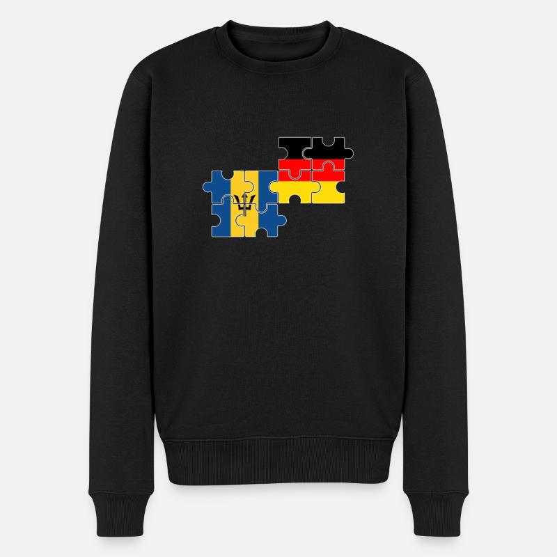 Barbade Allemagne Drapeau Barbadien - Pull Premium bio Homme - noir