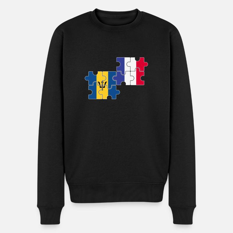 Barbade France Drapeau Barbadiens - Pull Premium bio Homme - noir