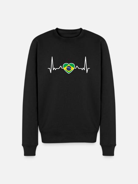 Brazil heartbeat Brazilian Brazilians - Men's Premium Organic Jumper - black