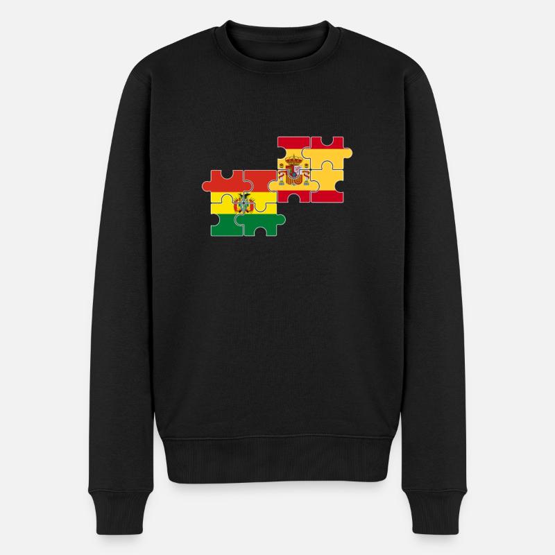 Bolivie Espagne Drapeau Espagnols Boliviens - Pull Premium bio Homme - noir