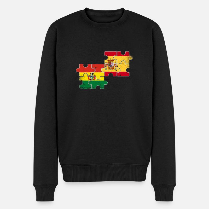 Bolivie Espagne Drapeau Bolivien - Pull Premium bio Homme - noir