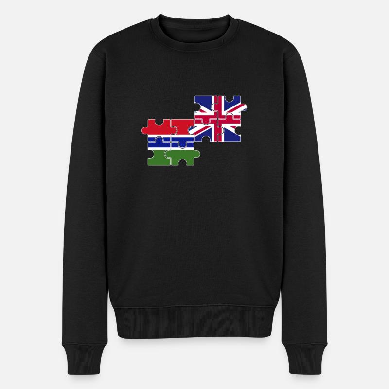 Gambie, Drapeau britannique, Gambien - Pull Premium bio Homme - noir