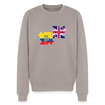 Ecuador UK Flagge Britisch Ecuadorianisch - Männer Premium Bio Pullover - Taupe - Vorne - Nico (187cm)