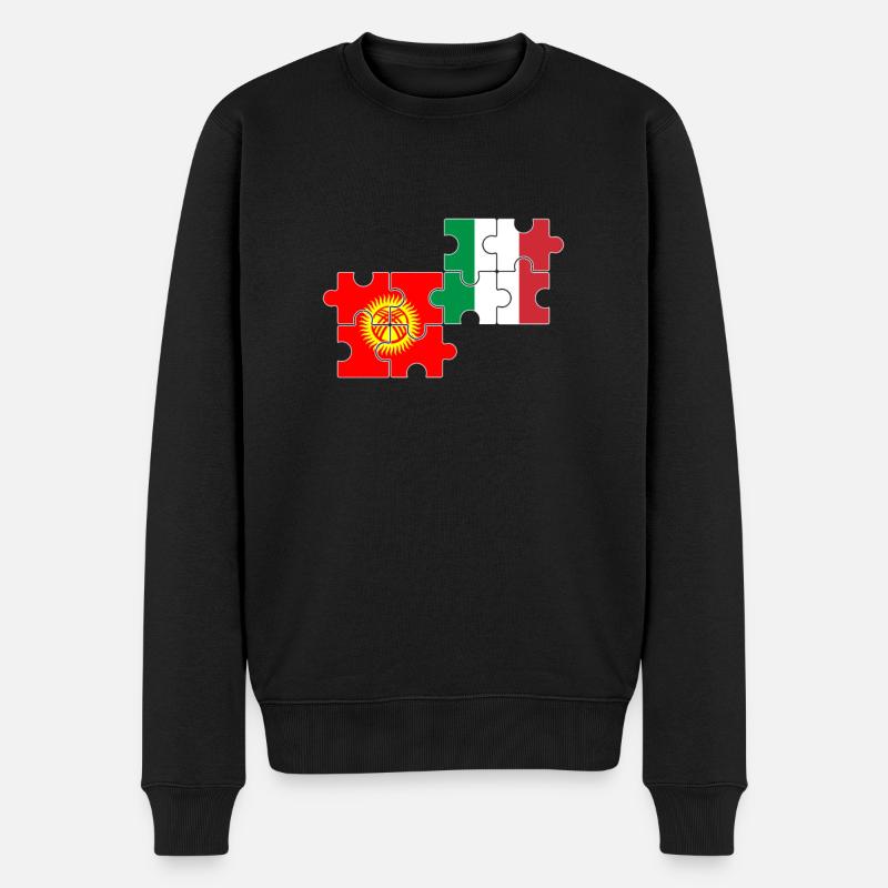 Kirghizistan Italie Drapeau Kirghize italien - Pull Premium bio Homme - noir