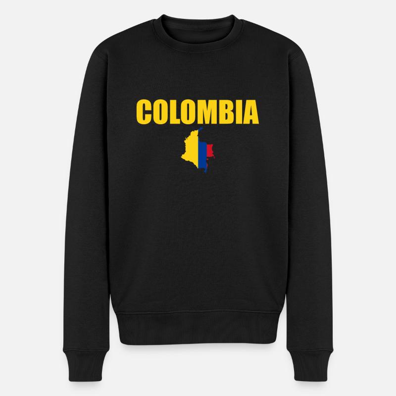 Colombie Carte Colombie Drapeau Colombien - Pull Premium bio Homme - noir