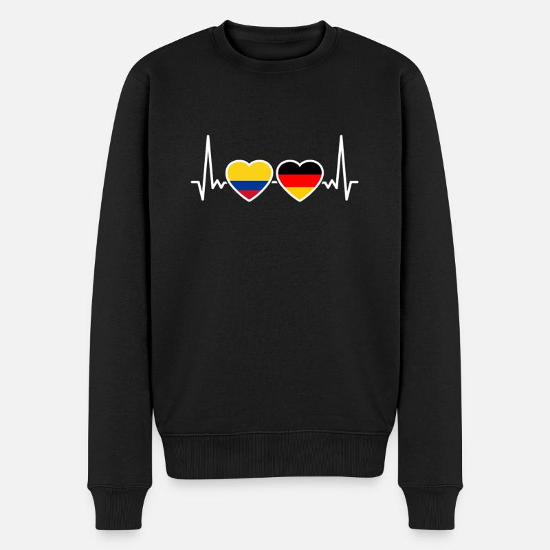 Colombie Allemagne Heartbeat Flag - Pull Premium bio Homme - noir