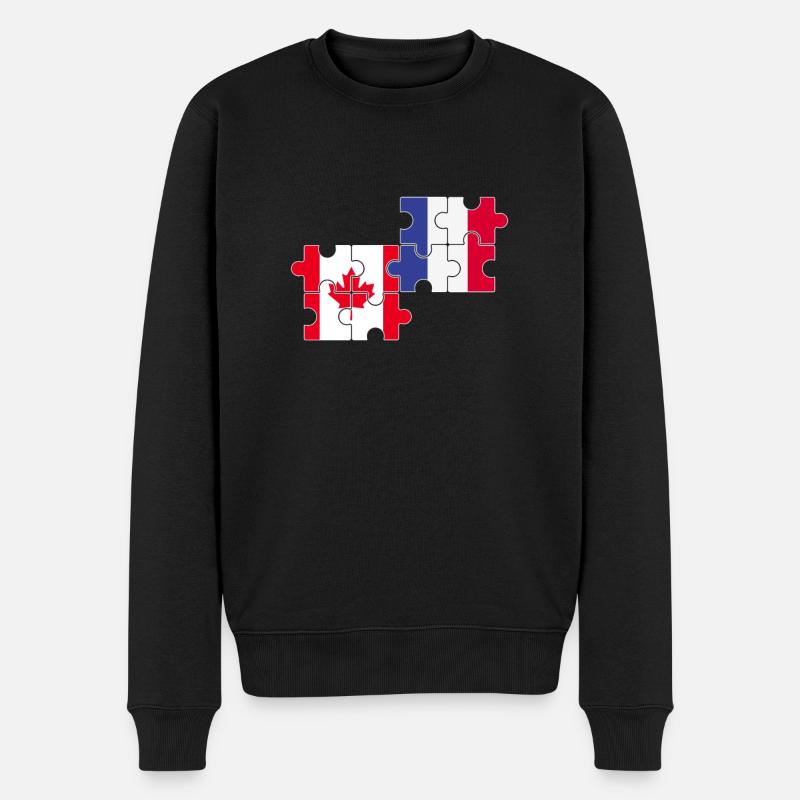 Canada France Drapeau Canadiens français - Pull Premium bio Homme - noir