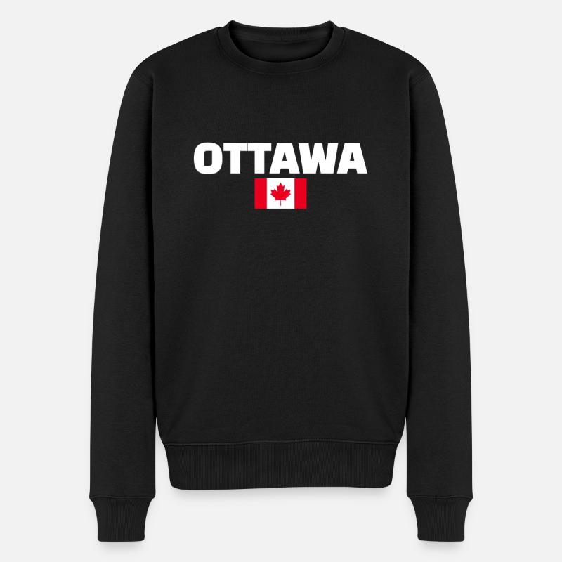 Ottawa, Canada, Drapeau canadien, Canadien - Pull Premium bio Homme - noir