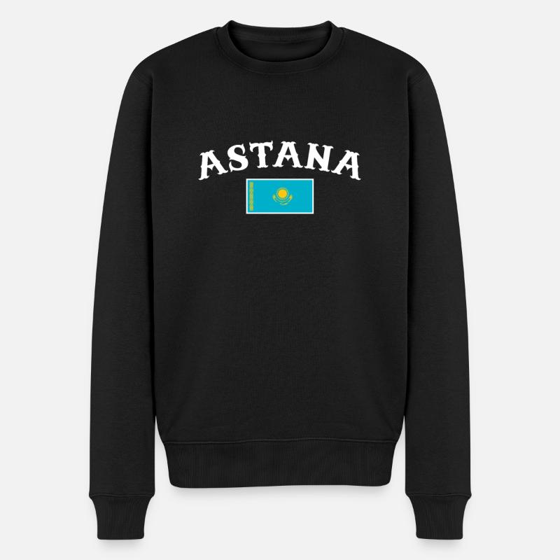 Astana Kasachstan Kasachische Flagge Kasache - Männer Premium Bio Pullover - Schwarz