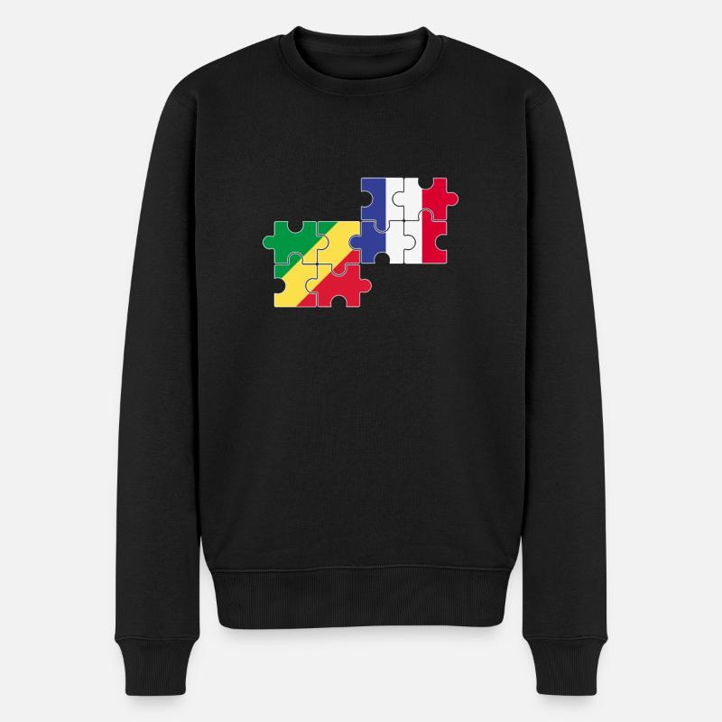 République du Congo France Drapeau Congolais - Pull Premium bio Homme - noir