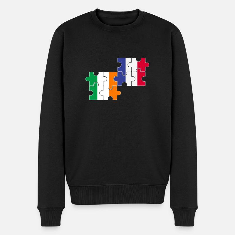 Irlande France Drapeau Français Irlandais - Pull Premium bio Homme - noir
