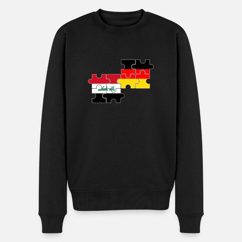 Irak Deutschland Flagge Deutsch Iraker - Männer Premium Bio Pullover - Schwarz