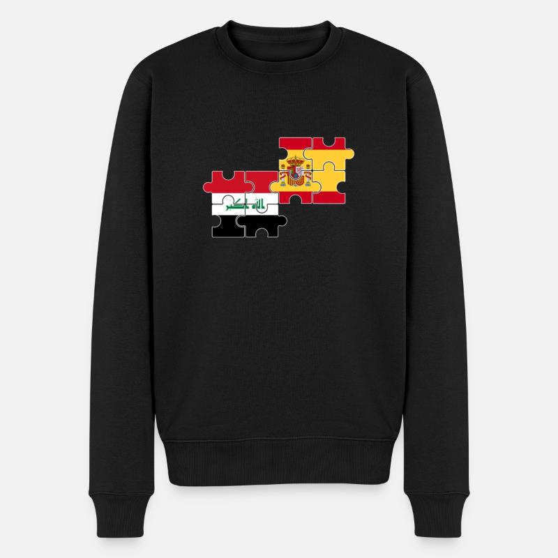 Irak Spanien Flagge Spanisch Iraker - Männer Premium Bio Pullover - Schwarz