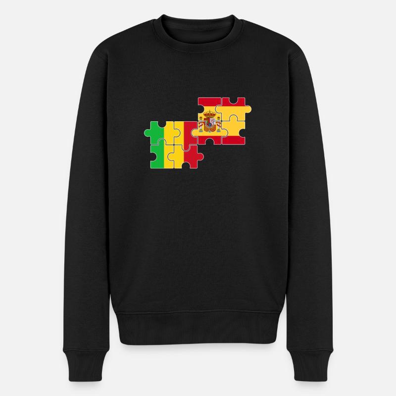 Mali Espagne Drapeau Espagnol Malien - Pull Premium bio Homme - noir