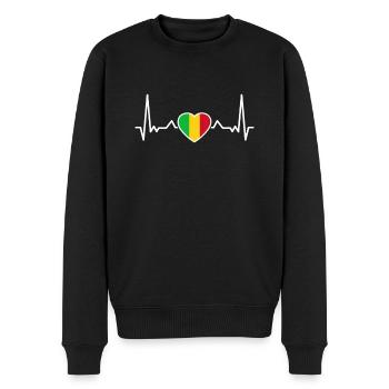 Battement de cœur du Mali Drapeau malien - Pull Premium bio Homme - noir - Devant - Nico (187cm)