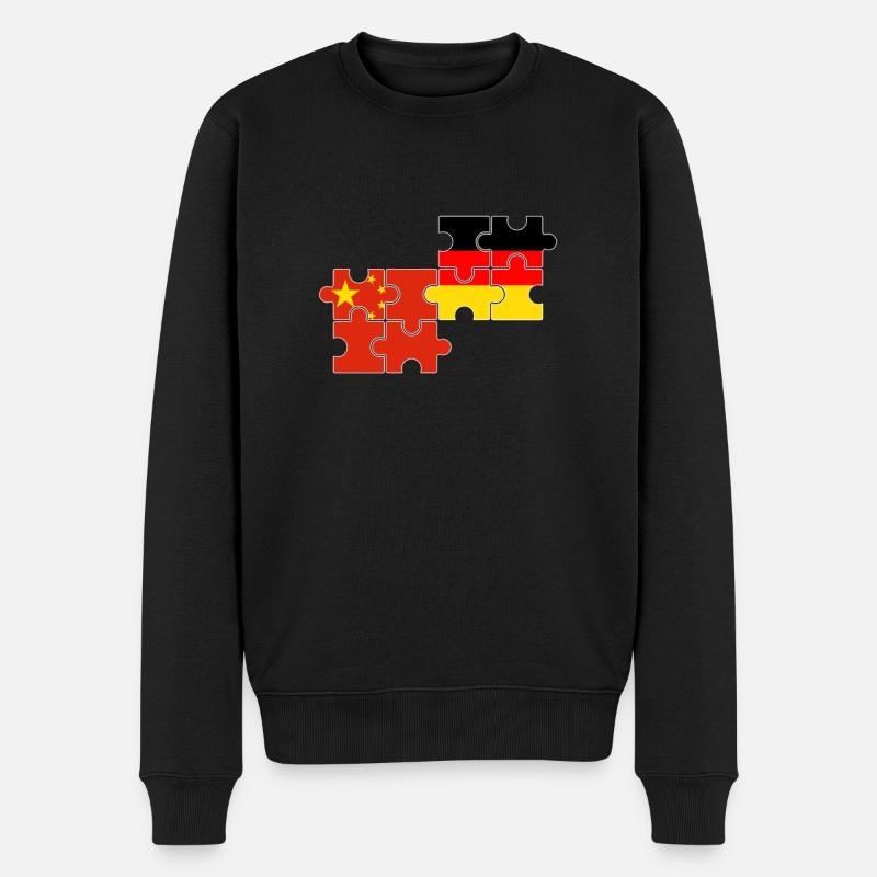 Chine Allemagne Drapeau Allemand Chinois - Pull Premium bio Homme - noir