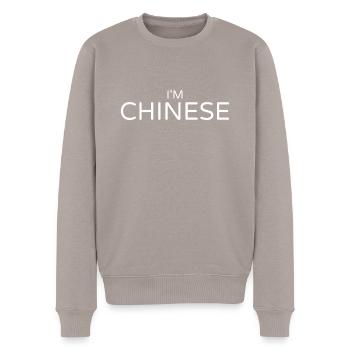 Je suis chinois Chine Chinesische - Pull Premium bio Homme - taupe - Devant - Nico (187cm)