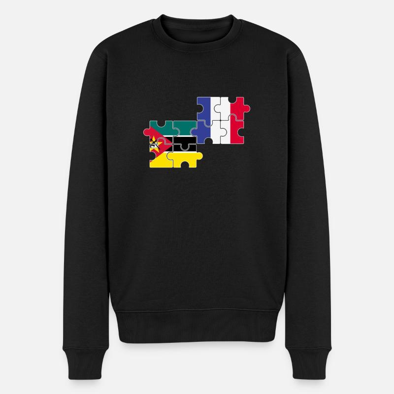 Mozambique France drapeau Mozambicain - Pull Premium bio Homme - noir