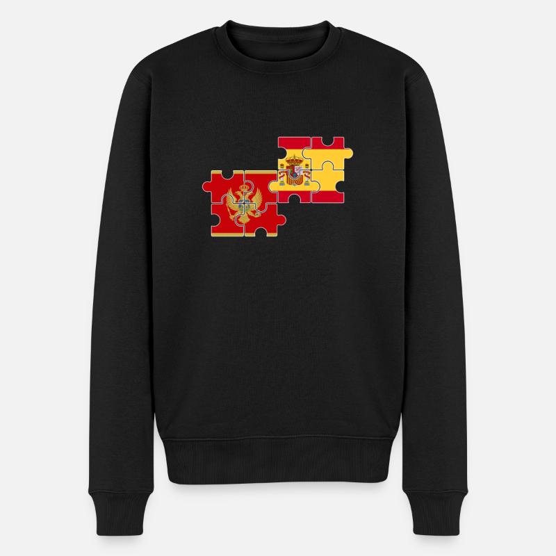 Monténégro Espagne Drapeau Monténégrins - Pull Premium bio Homme - noir