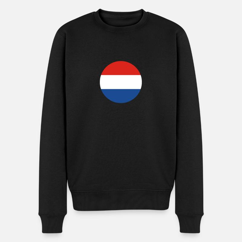 Niederlande Niederländische Flagge Niederländer - Männer Premium Bio Pullover - Schwarz